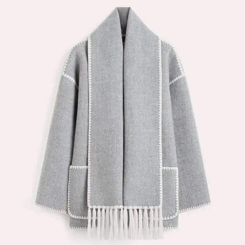 Women's 2-in-1 Scarf Coat – Plush Tailored Winter Elegance – view 12