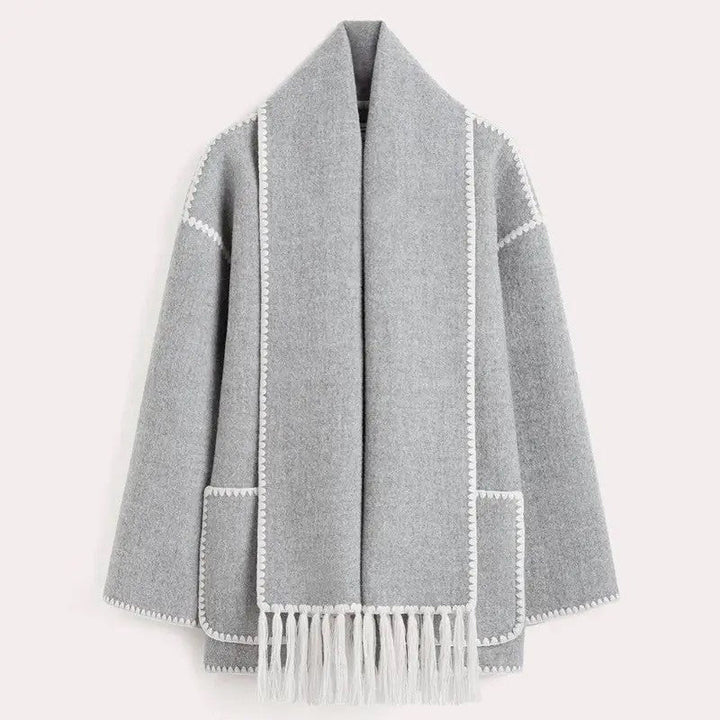 Women's 2-in-1 Scarf Coat – Plush Tailored Winter Elegance – view 12