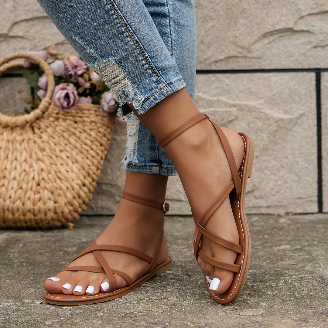 Women's Strappy Flat Sandals - Everyday Summer Comfort