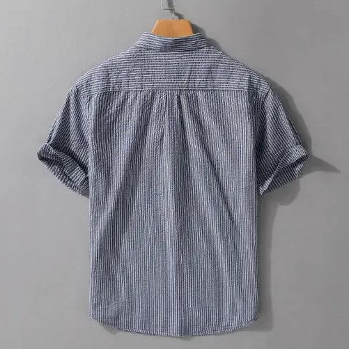 Men's Palermo Striped Shirt – Short Sleeve Casual Button-Up – view 4