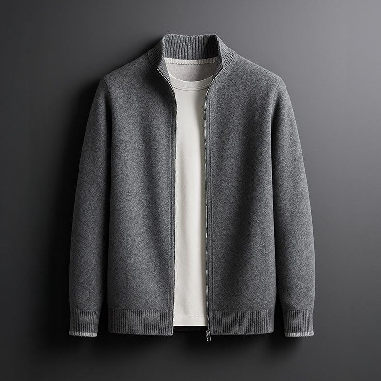 Men's Merino Wool Full-Zip Cardigan - Smart Layering Knit – view 2