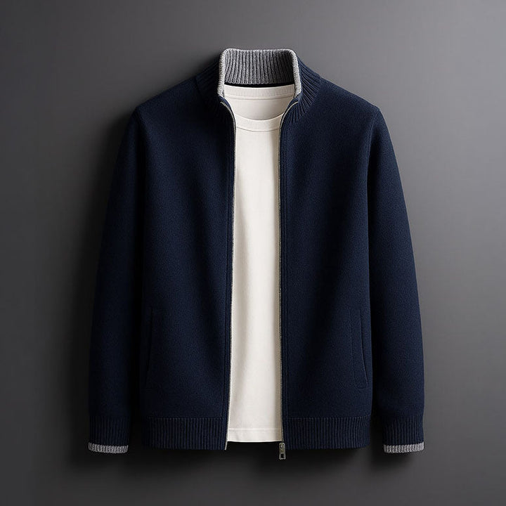 Men's Merino Wool Full-Zip Cardigan - Smart Layering Knit – view 3
