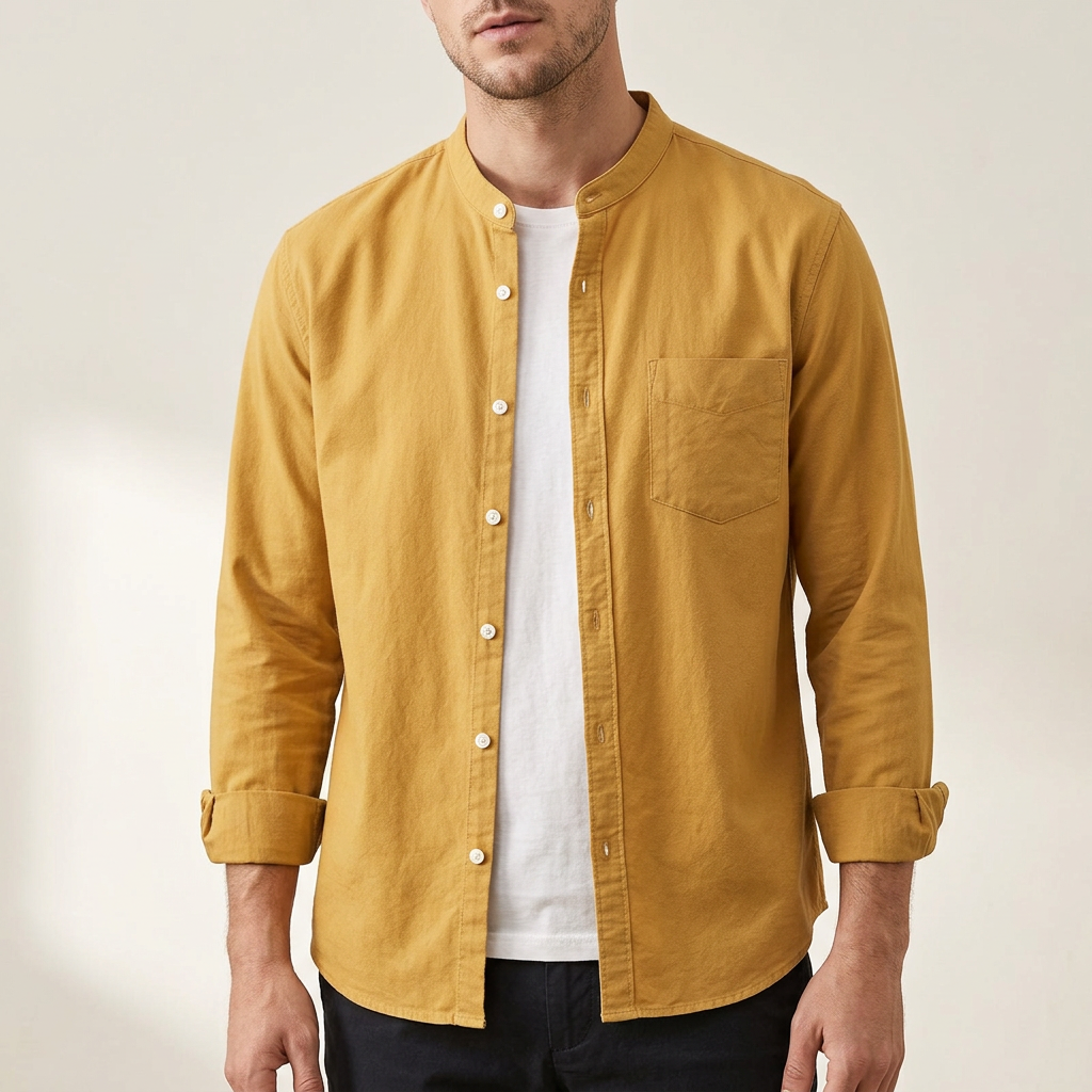 Men's Florence Cotton Shirt – Long Sleeve Button-Up Classic – view 6