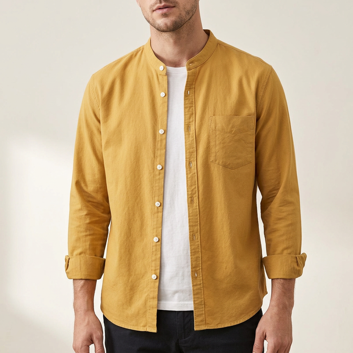Men's Florence Cotton Shirt – Long Sleeve Button-Up Classic – view 6