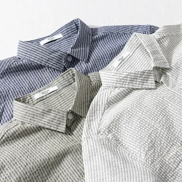 Men's Palermo Striped Shirt – Short Sleeve Casual Button-Up – view 5